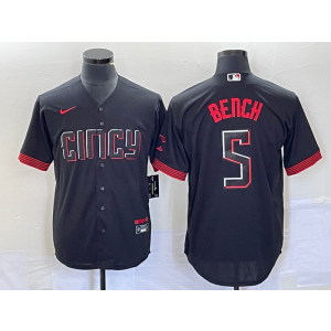 MLB Reds 5 Bench Black 2023 City Connect Nike Cool Base Men Jersey