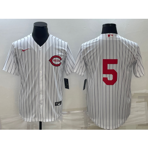 MLB Reds 5 Bench White White 2022 Field of Dreams Nike Cool Base Men Jersey