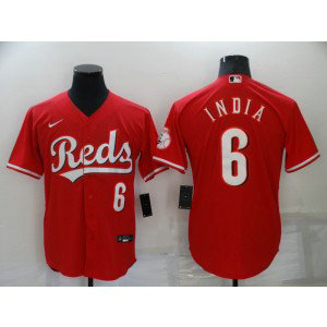 MLB Reds 6 Jonathan India Red Nike Cool Base Men Jersey