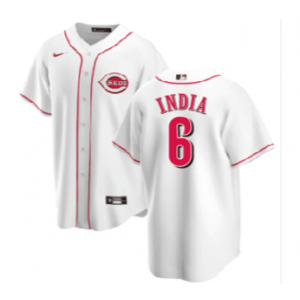 MLB Reds 6 Jonathan India White Nike Cool Base Men Jersey
