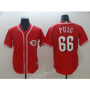 MLB Reds 66 Yasiel Puig Red Cool Base Men Jersey