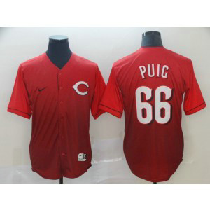 MLB Reds 66 Yasiel Puig Red Drift Fashion Men Jersey