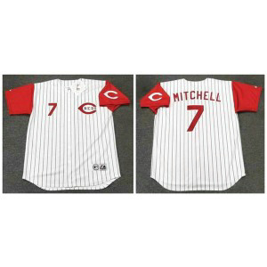 MLB Reds 7 Kevin Mitchell White Throwback Men Jersey