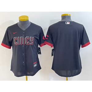 MLB Reds Blank Black 2023 City Connect Nike Cool Base Women Jersey