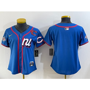 MLB Reds Blank Blue National League 2025 All Star Nike Cool Base Women Jersey