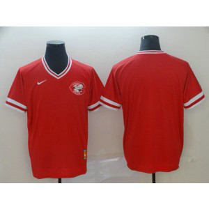 MLB Reds Blank Red Nike Cooperstown Collection Legend V-Neck Men Jersey