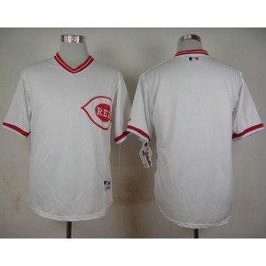 MLB Reds Blank White 1990 Turn Back The Clock Men Jersey