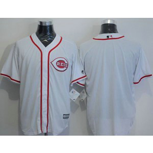 MLB Reds Blank White New Cool Base Men Jersey