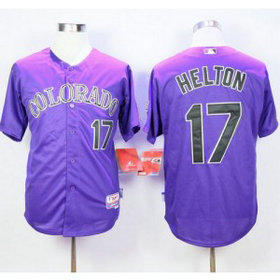 MLB Rockies 17 Todd Helton Purple Cool Base Men Jersey