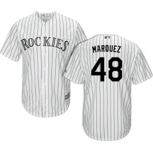 MLB Rockies 48 German Marquez White Cool Base Men Jersey
