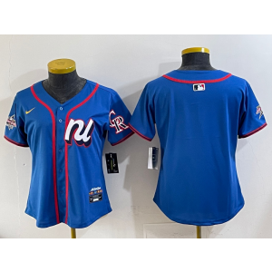 MLB Rockies Blank Blue National League 2025 All Star Nike Cool Base Women Jersey