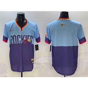 MLB Rockies Blank Purple Blue 2025 City Connect Nike Cool Base Men Jersey