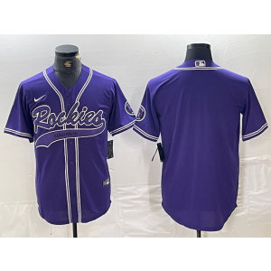 MLB Rockies Blank Purple Nike Cool Base Men Jersey