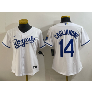 MLB Royals 14 Caglianone White Nike Cool Base Youth Jersey