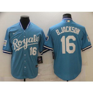 MLB Royals 16 Bo Jackson Blue Nike Cool Base Men Jersey 1