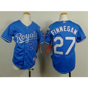 MLB Royals 27 Brandon Finnegan Light Blue Cool Base Alternate 1 Youth Jersey