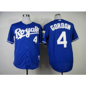 MLB Royals 4 Alex Gordon Blue Alternate 2 Base Men Jersey