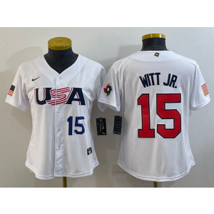 MLB Royals 7 Bobby Witt JR White 2023 World Baseball Classic Women Jersey