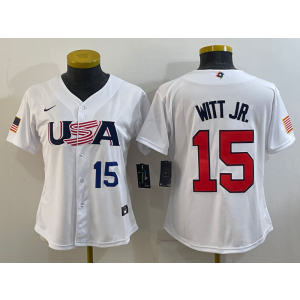 MLB Royals 7 Bobby Witt JR White 2023 World Baseball Classic Youth Jersey