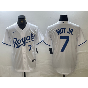 MLB Royals 7 Witt Jr White Nike Cool Base Men Jersey