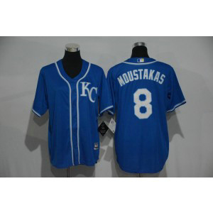 MLB Royals 8 Mike Moustakas Blue Cool Base Youth Jersey