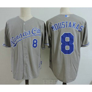 MLB Royals 8 Mike Moustakas Grey New Cool Base Men Jersey