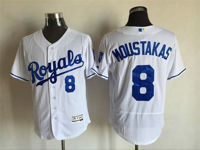 MLB Royals 8 Mike Moustakas White Flexbase New Jersey
