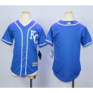 MLB Royals Blank Blue Cool Base Youth Jersey