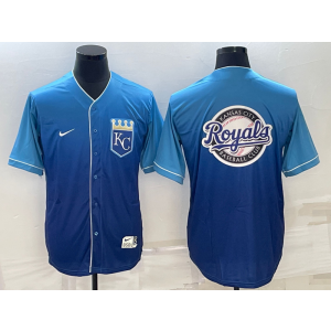 MLB Royals Blank Blue Drift Baseball Logo Nike Men Jersey