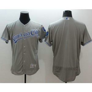 MLB Royals Blank Grey Flexbase Men Jersey