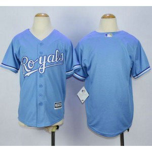 MLB Royals Blank Light Blue Alternate 1 Cool Base Youth Jersey