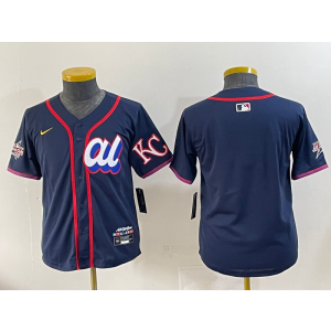 MLB Royals Blank Navy American League 2025 All Star Nike Cool Base Youth Jersey