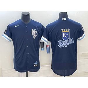 MLB Royals Blank Royal City Baseball Logo Nike Flexbase Men Jersey
