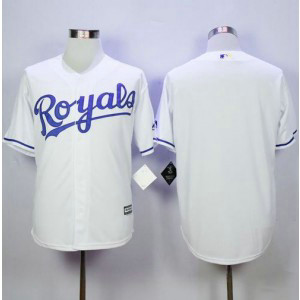 MLB Royals Blank White Cool Base Men Jersey