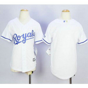 MLB Royals Blank White Cool Base Youth Jersey