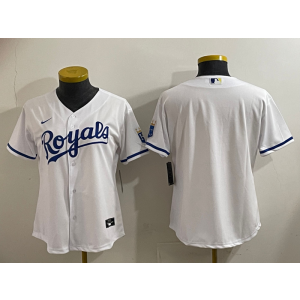 MLB Royals Blank White Nike Cool Base Women Jersey