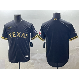 MLB Texans Blank Black Gold Nike Cool Base Men Jersey
