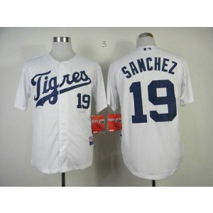 MLB Tigers 19 Anibal Sanchez White (Los Tigres) Men Jersey
