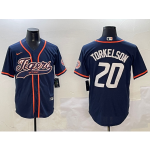 MLB Tigers 20 TORKELSON Black Baseball Nike Cool Base Men Jersey