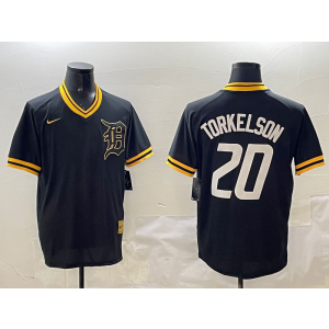 MLB Tigers 20 TORKELSON Black Nike Cool Base Men Jersey