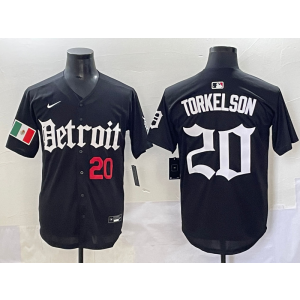 MLB Tigers 20 TORKELSON New Black Nike Cool Base Men Jersey