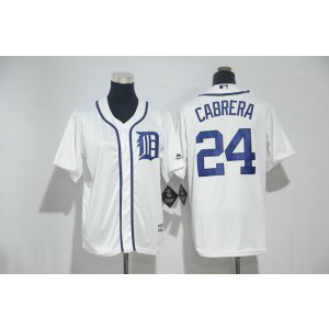 MLB Tigers 24 Miguel Cabera White Cool Base Youth Jersey