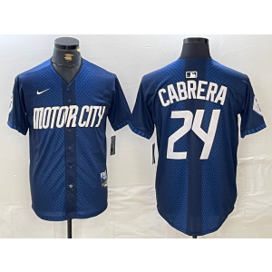 MLB Tigers 24 Miguel Cabrera Blue 2024 City Connect Nike Cool Base Men Jersey