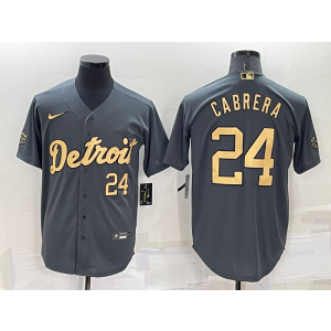MLB Tigers 24 Miguel Cabrera Charcoal 2022 All-Star Nike Cool Base Men Jersey