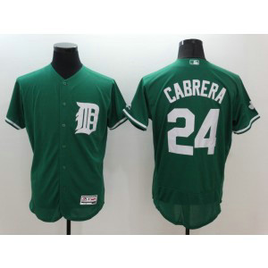 MLB Tigers 24 Miguel Cabrera Green Celtic Flexbase Men Jersey