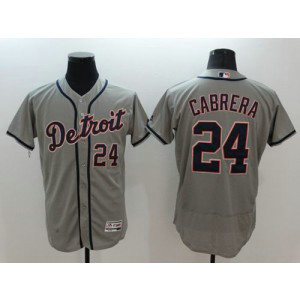 MLB Tigers 24 Miguel Cabrera Grey Flexbase Men Jersey