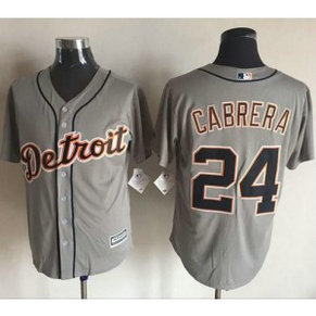 MLB Tigers 24 Miguel Cabrera Grey New Cool Base Men Jersey