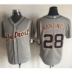 MLB Tigers 28 J. D. Martinez Grey New Cool Base Men Jersey