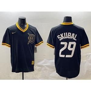 MLB Tigers 29 Skubal Black Nike Cool Base Men Jersey