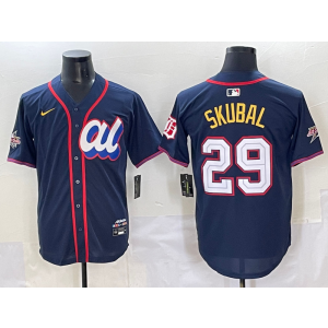 MLB Tigers 29 Skubal Navy American League 2025 All Star Nike Cool Base Men Jersey 1